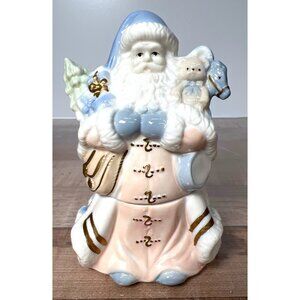 Vintage Santa Claus Ceramic Trinket Box With Box